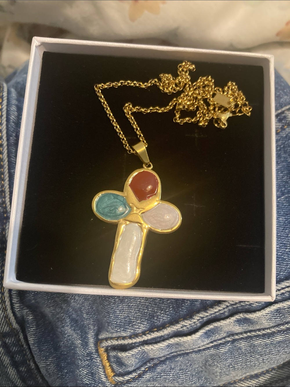 Ayuna Molten Gold Cross Necklace